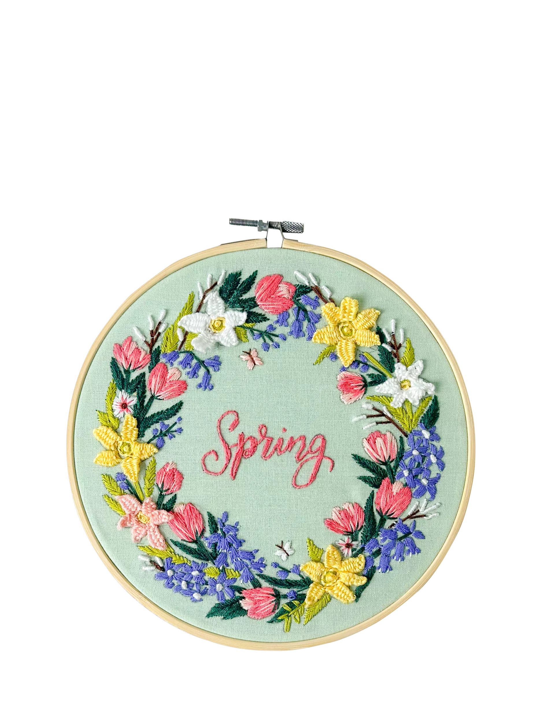 MakeBox & Co spring floral embroidery kit 20cm (British brand)