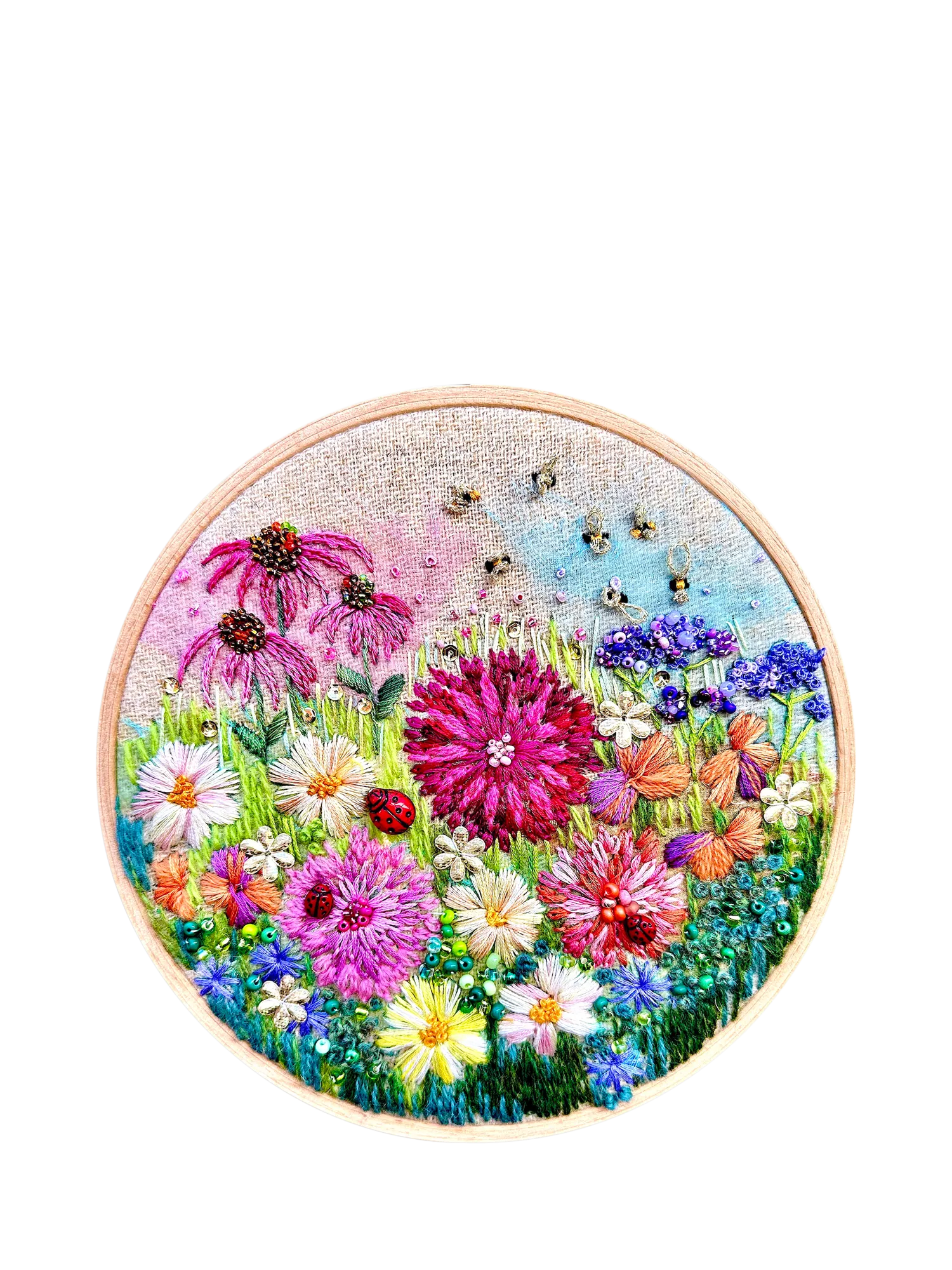 Rowandean Garden Party embroidery kit with beads and sequins (British brand)