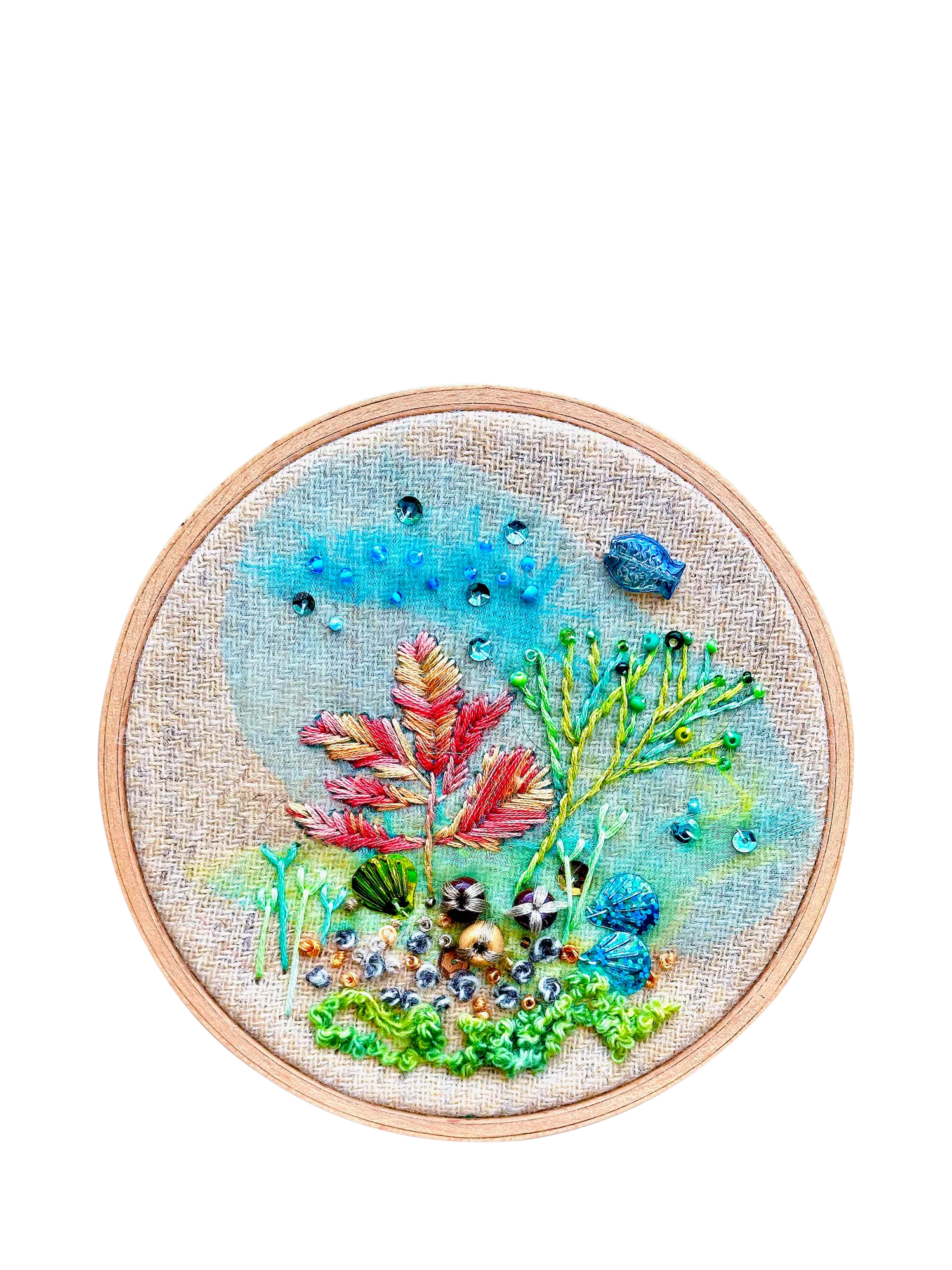 Rowandean seaweed embroidery kit 24cm - British product