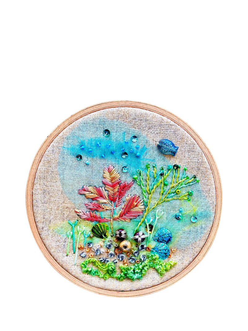 Rowandean seaweed embroidery kit 24cm - British product