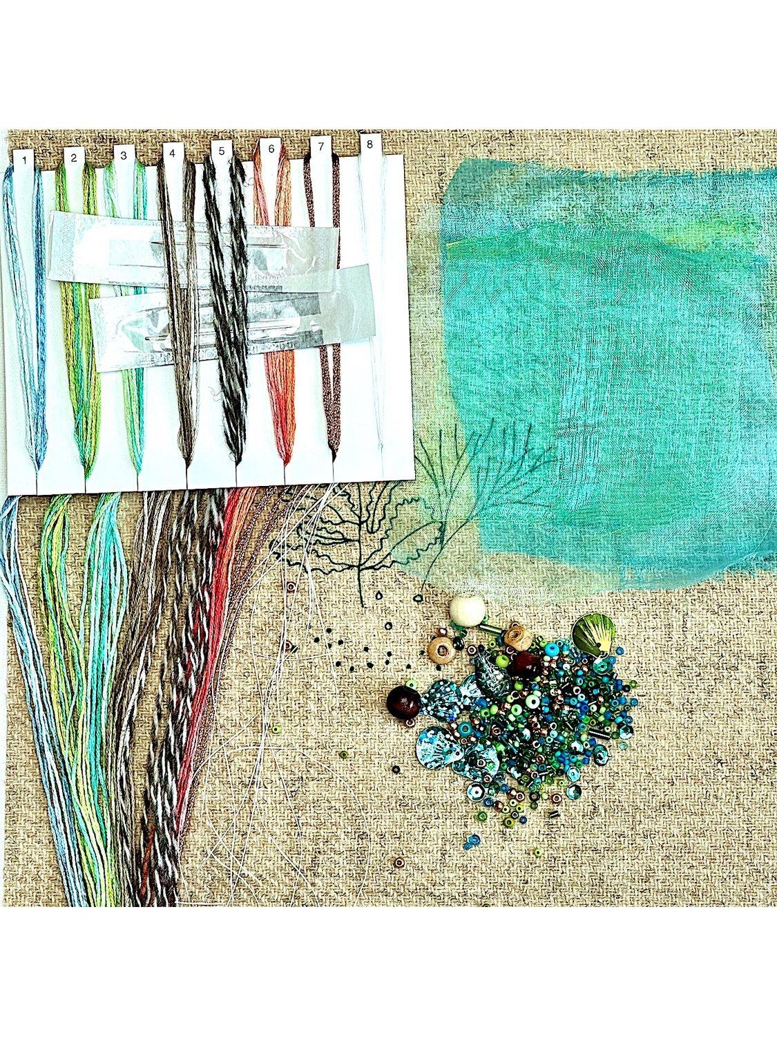 Rowandean seaweed embroidery kit 24cm - British product
