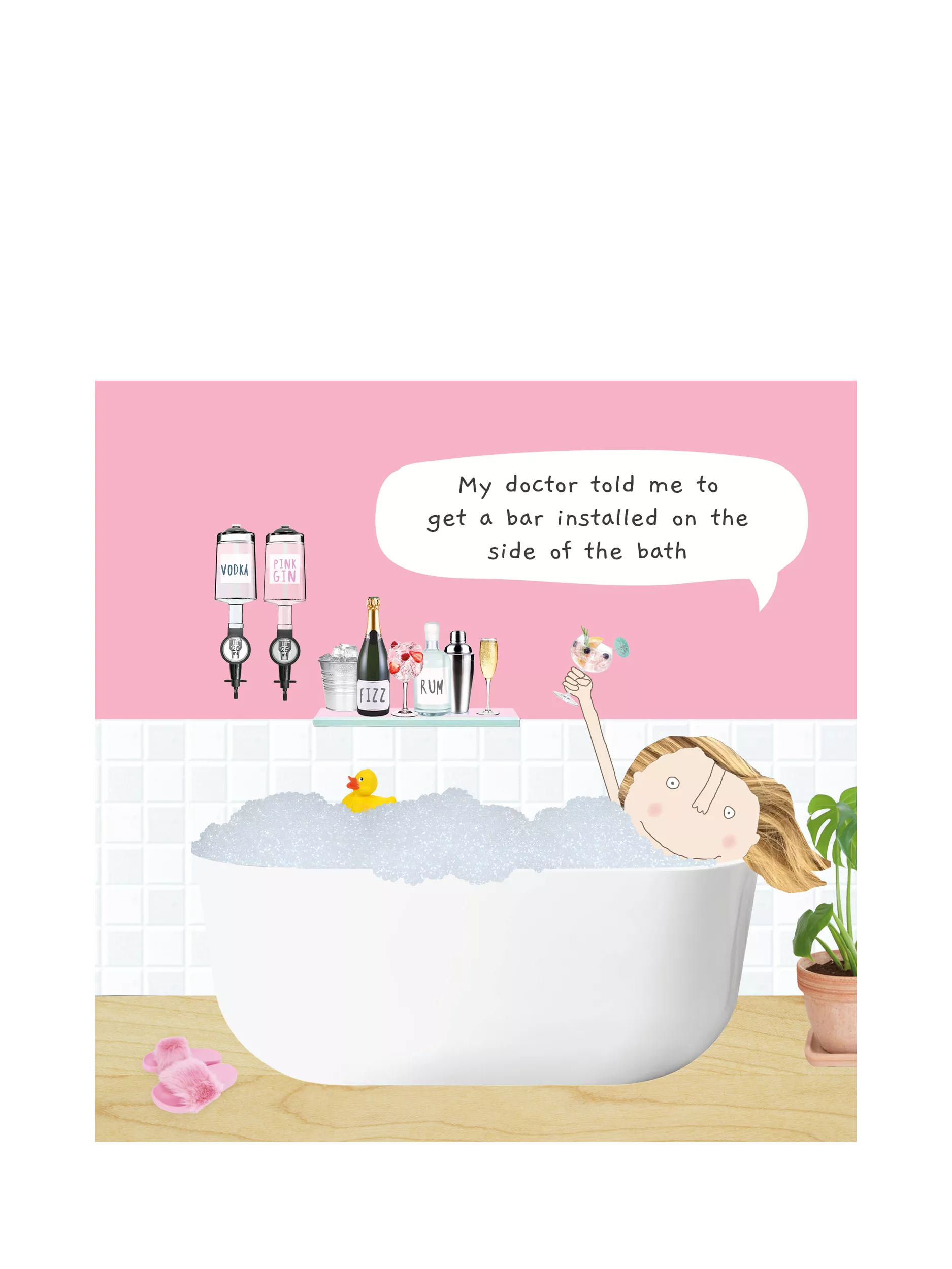 Rosie Made A Thing Bath Bar blank card, UK version