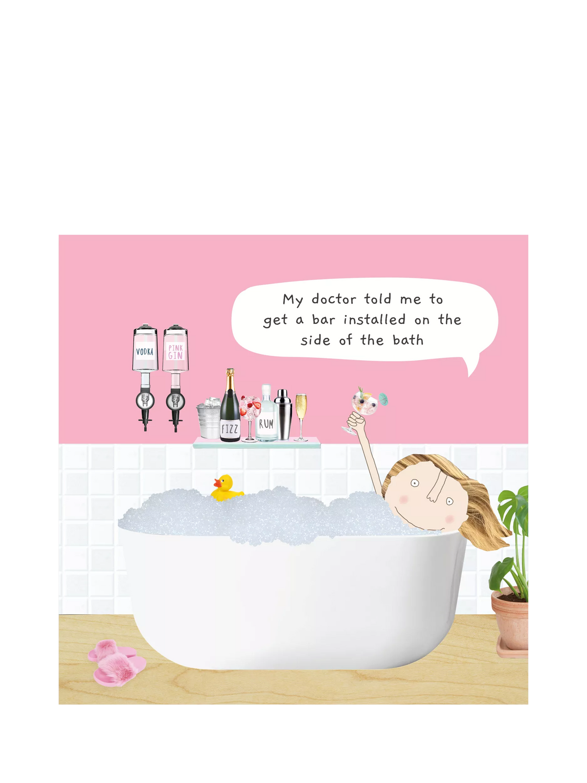 Rosie Made A Thing Bath Bar blank card, UK version