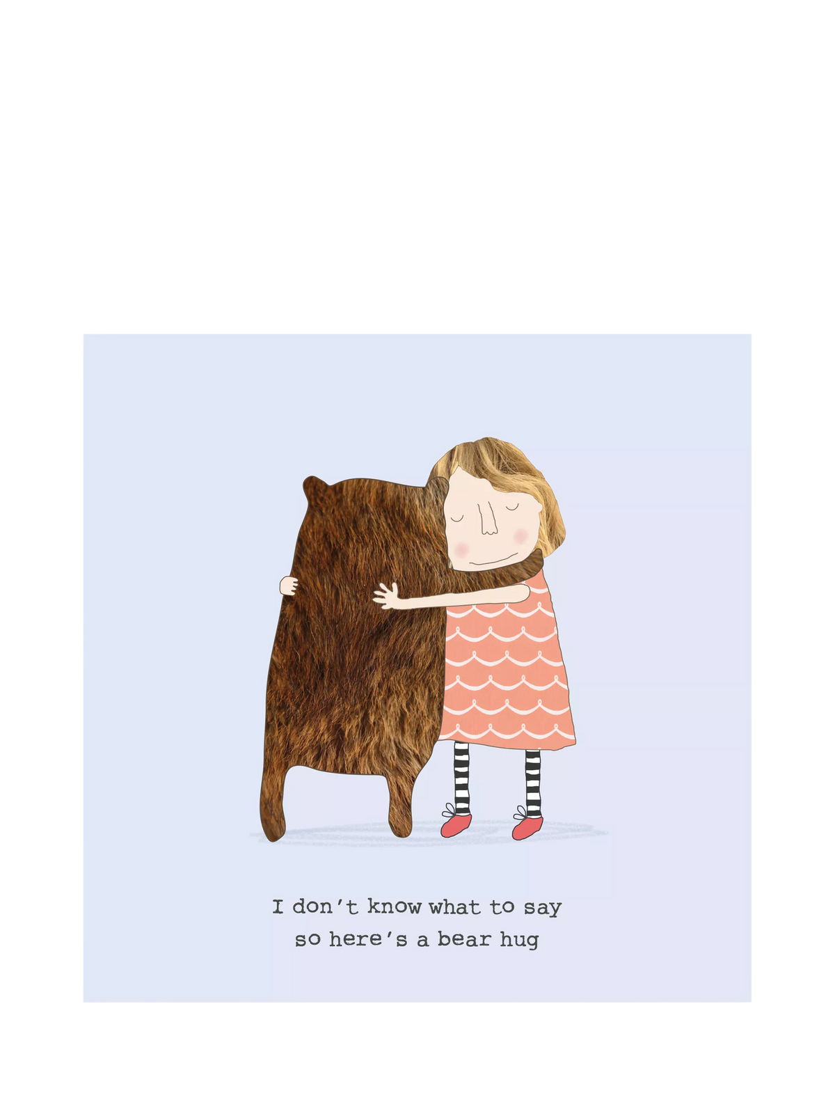 Rosie Made A Thing bear hug sympathy card, UK version