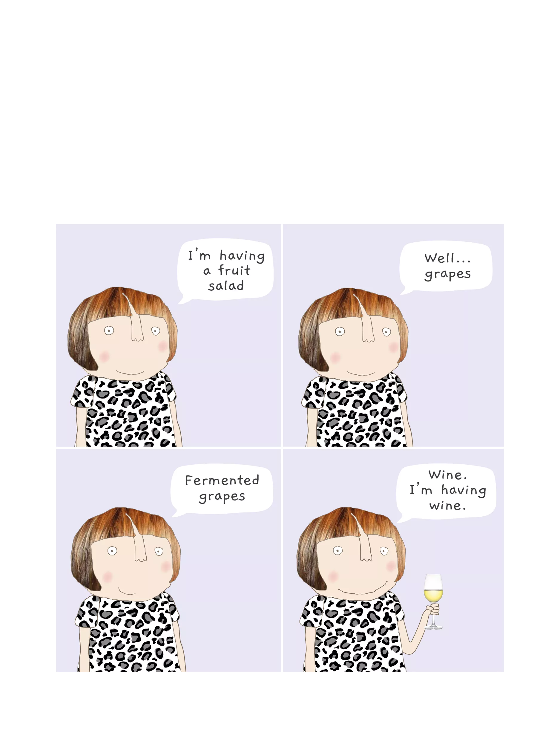 Rosie Made A Thing fruit salad greetings card, UK version