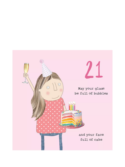 John Lewis Rosie Made A Thing Bubbles and Cake 21st Birthday Greetings Card- Buy online at McGrocer