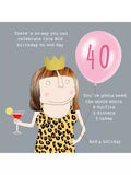 Rosie Made A Thing 40th birthday card blank inside - British product