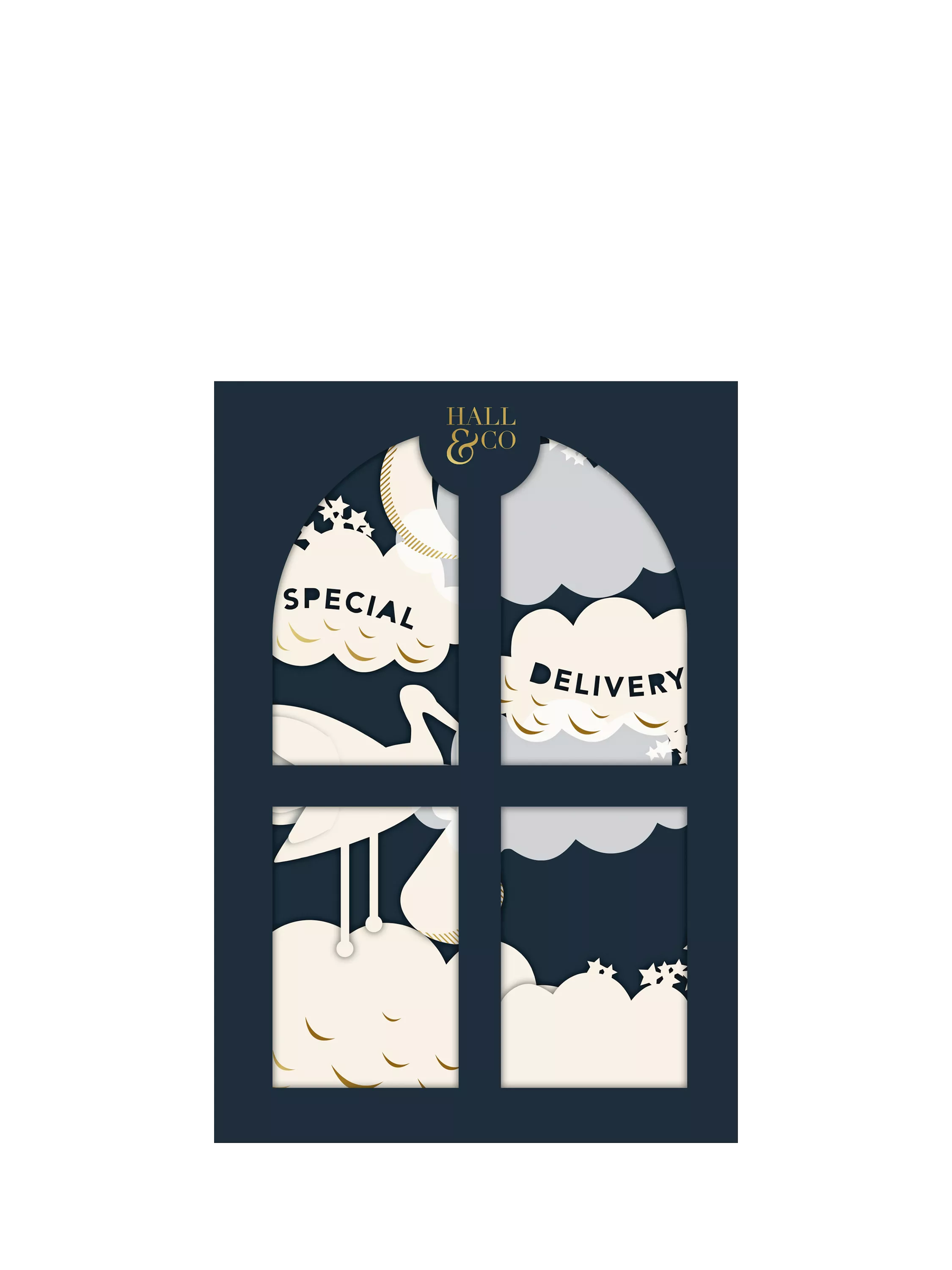 Hallmark 3D pop-up new baby card with stork design (British brand)