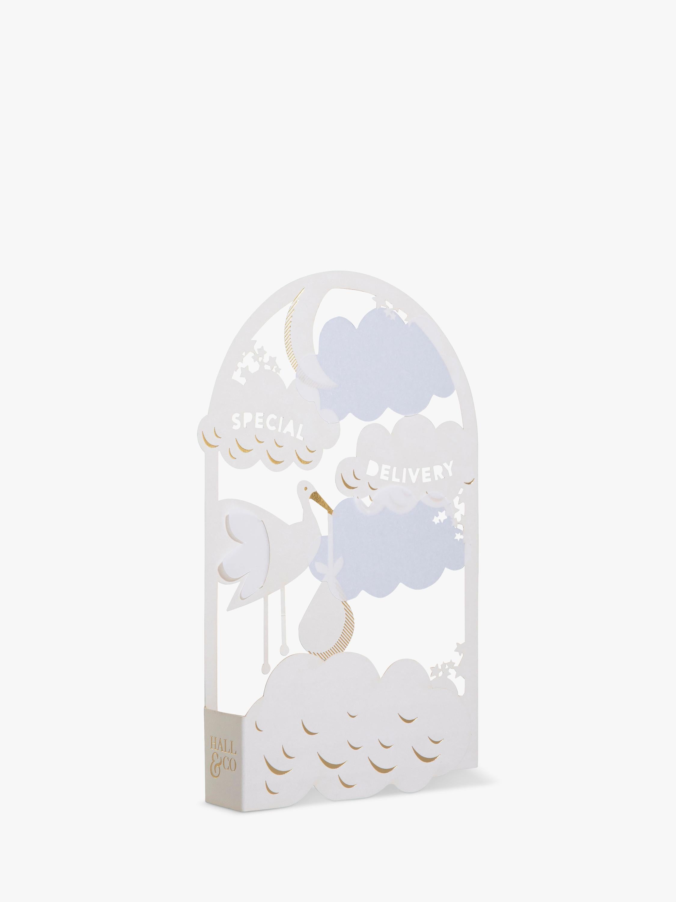 Hallmark 3D pop-up new baby card with stork design (British brand)