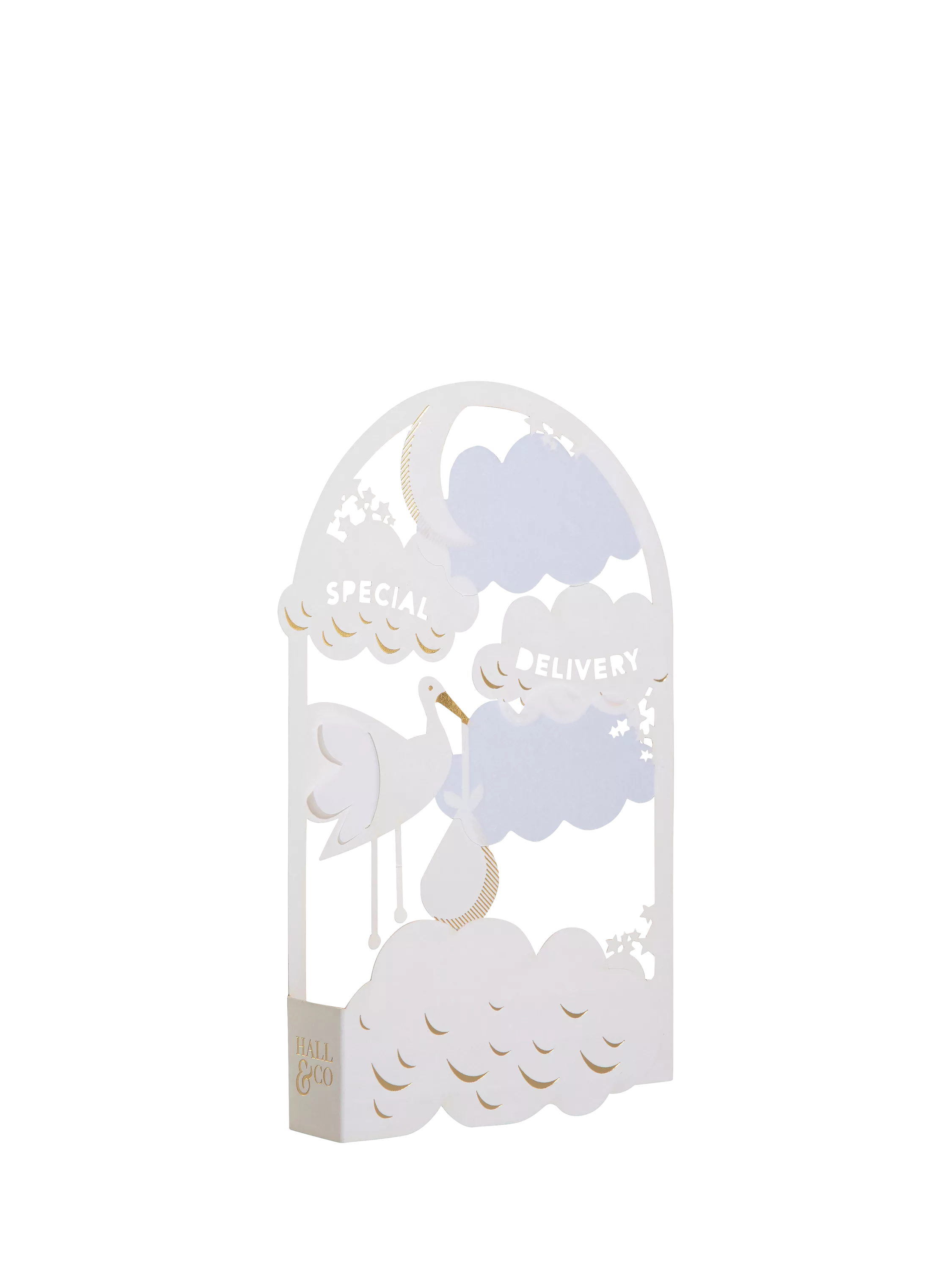 Hallmark 3D pop-up new baby card with stork design (British brand)
