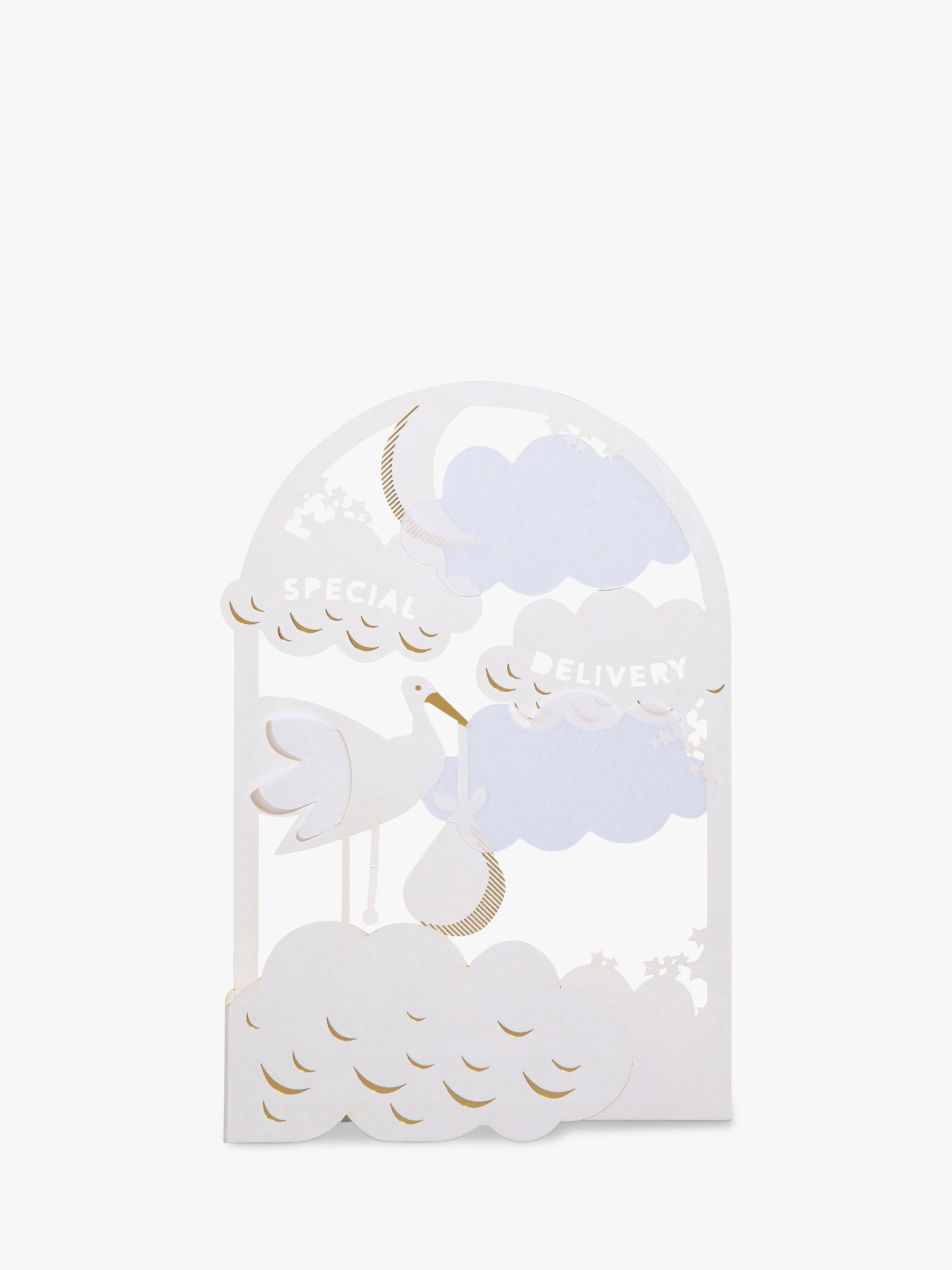 Hallmark 3D pop-up new baby card with stork design (British brand)