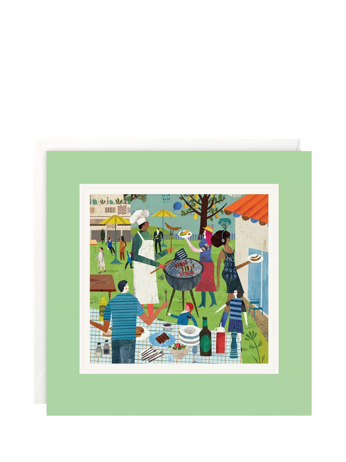 James Ellis Stevens barbecue blank greeting card 155x155mm, imported from the UK