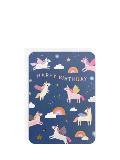 John Lewis James Ellis Stevens Unicorns Birthday Greetings Card- Buy online at McGrocer
