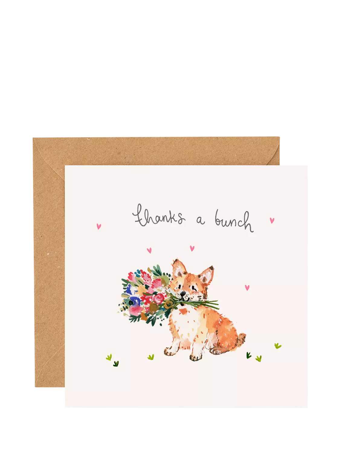 Louise Mulgrew corgi thank you card blank inside - British product