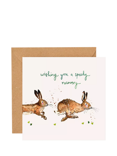 John Lewis Louise Mulgrew Designs Hares Speedy Recovery Get Well Soon Greetings Card- Buy online at McGrocer