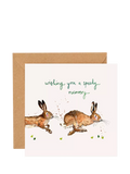 Louise Mulgrew Designs get well card with hares, blank inside - British product