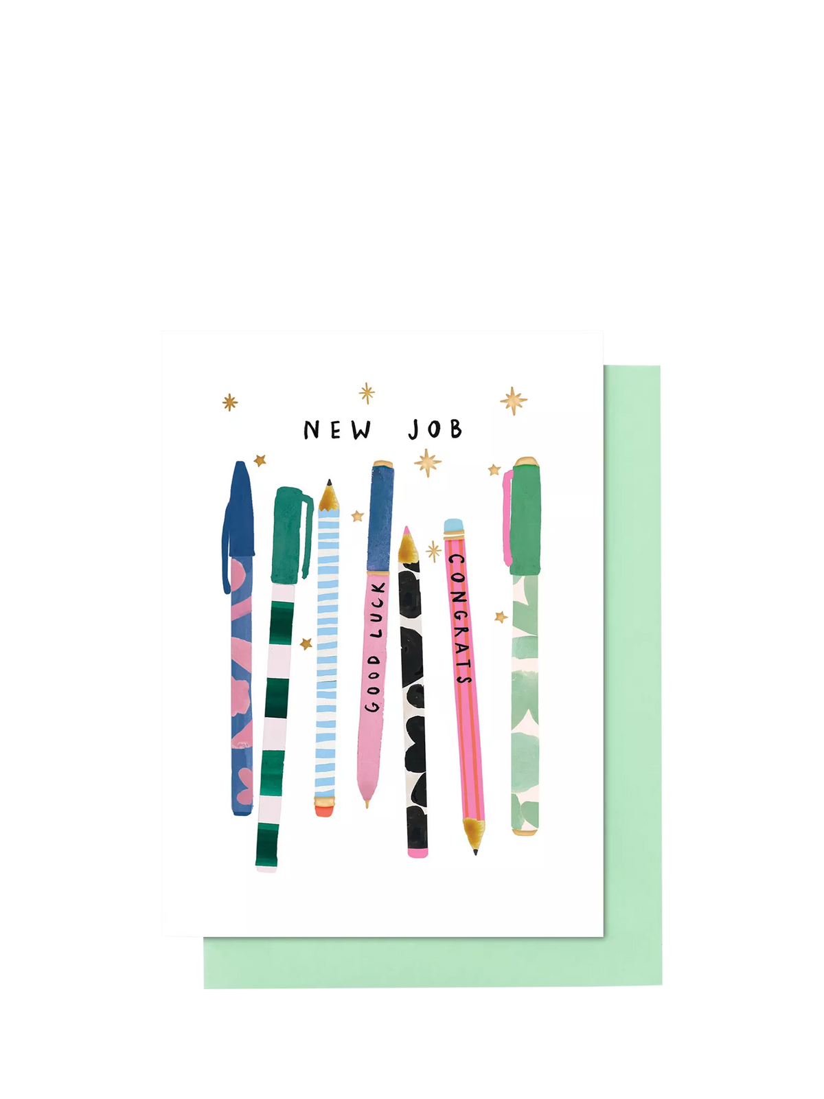 Stop the Clock Design new job card blank inside green envelope, UK version