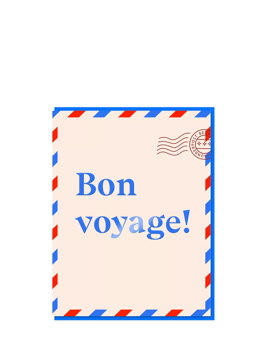 Nineteen Seventy Three bon voyage leaving card with blue envelope - British product