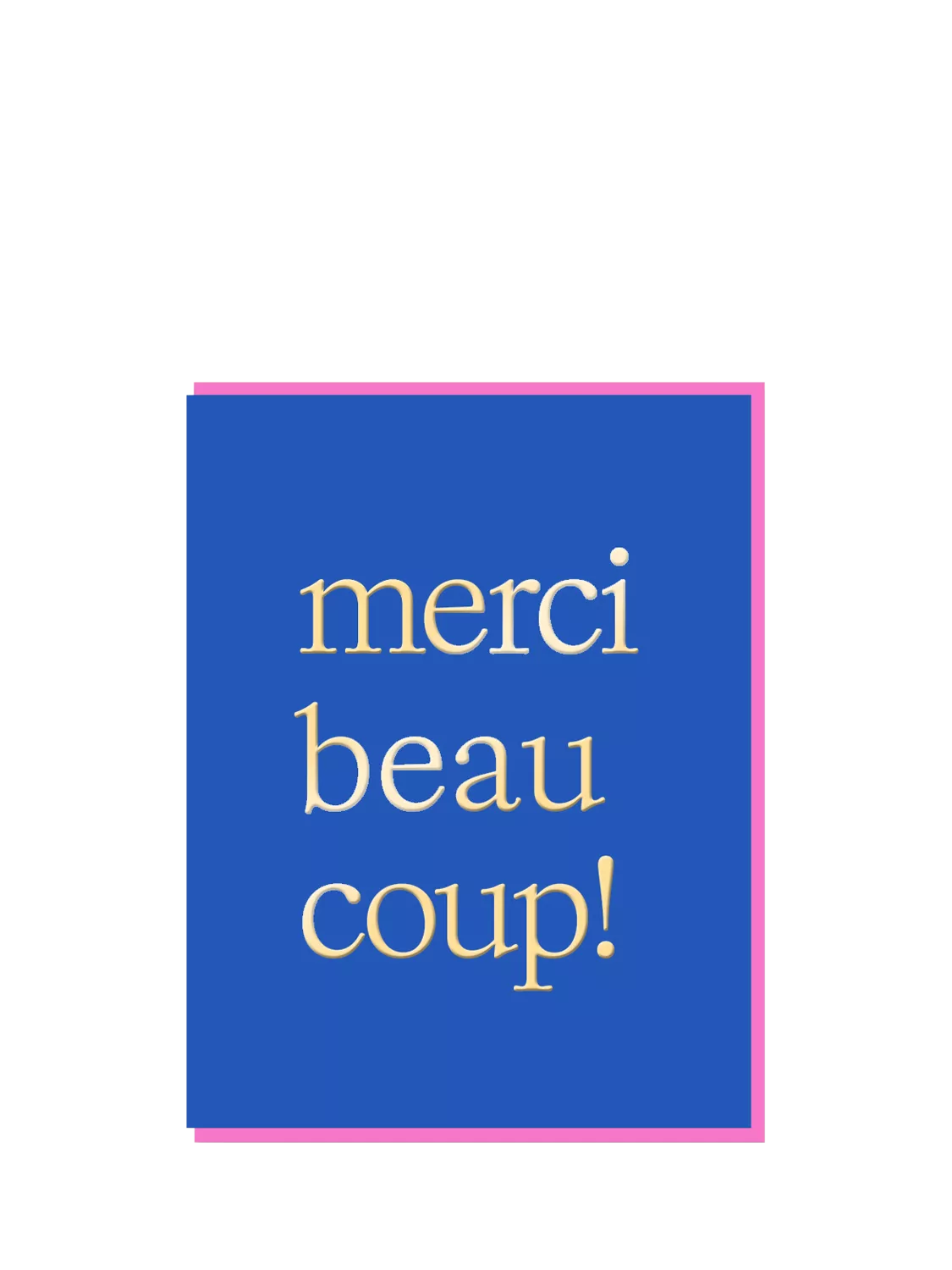 Nineteen Seventy Three Merci Beaucoup thank you card with pink envelope, imported from the UK