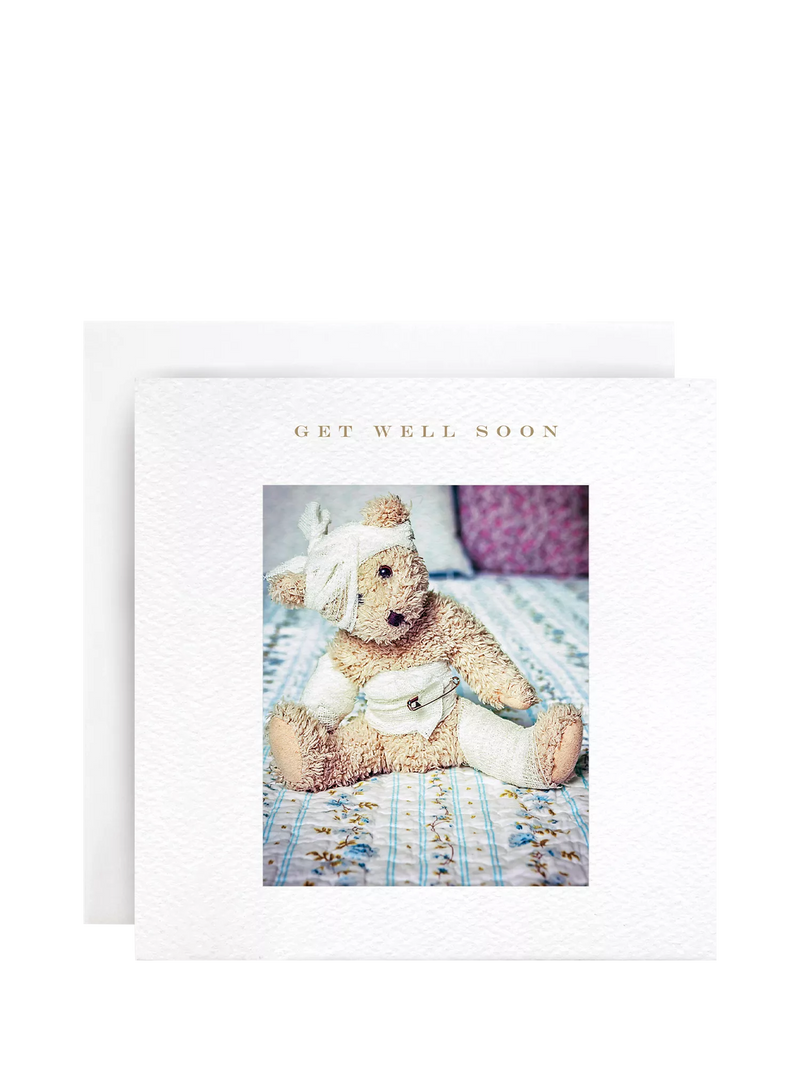 Susan O'Hanlon bandaged teddy get well card, imported from the UK