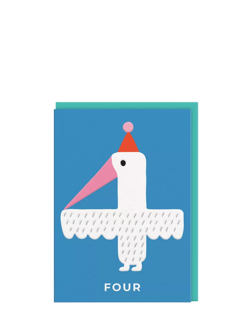 Ohh Deer birthday card Tropical Bird 4th, imported from the UK
