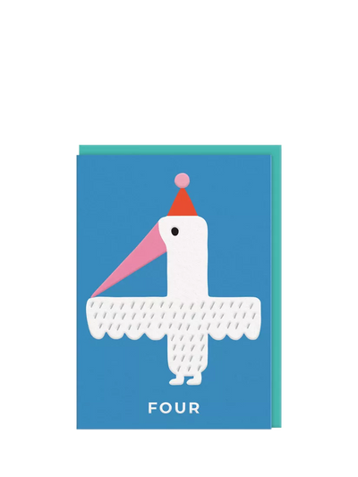 John Lewis Ohh Deer Tropical Bird 4th Birthday Card- Buy online at McGrocer