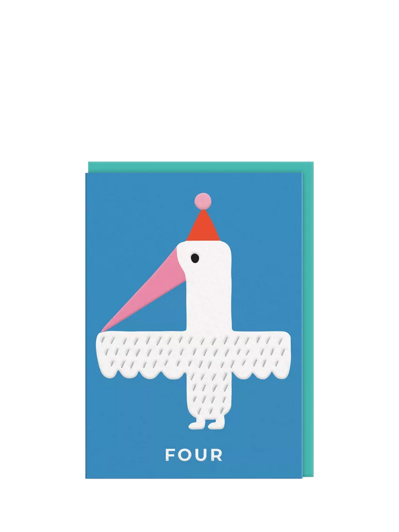 Ohh Deer birthday card Tropical Bird 4th, imported from the UK