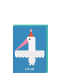 Ohh Deer birthday card Tropical Bird 4th, imported from the UK