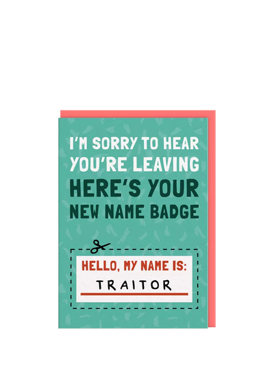 John Lewis Ohh Deer My Name Is Traitor Leaving Card- Buy online at McGrocer