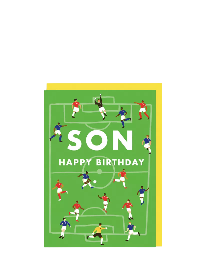 Ohh Deer football birthday card for son, UK version