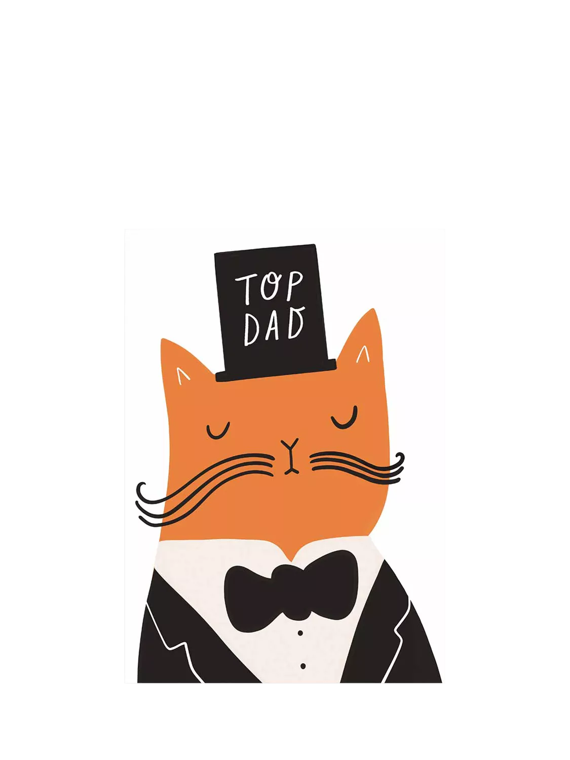 Kitty Kenda dad birthday card featuring cat with top hat - British product