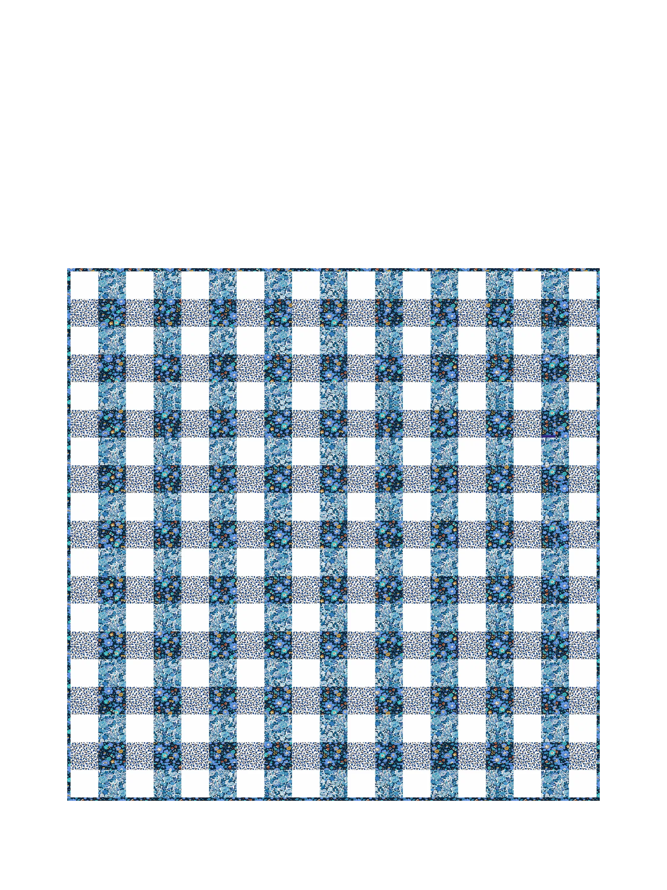 Alice Caroline blue gingham patchwork quilt kit 147x147cm - British product