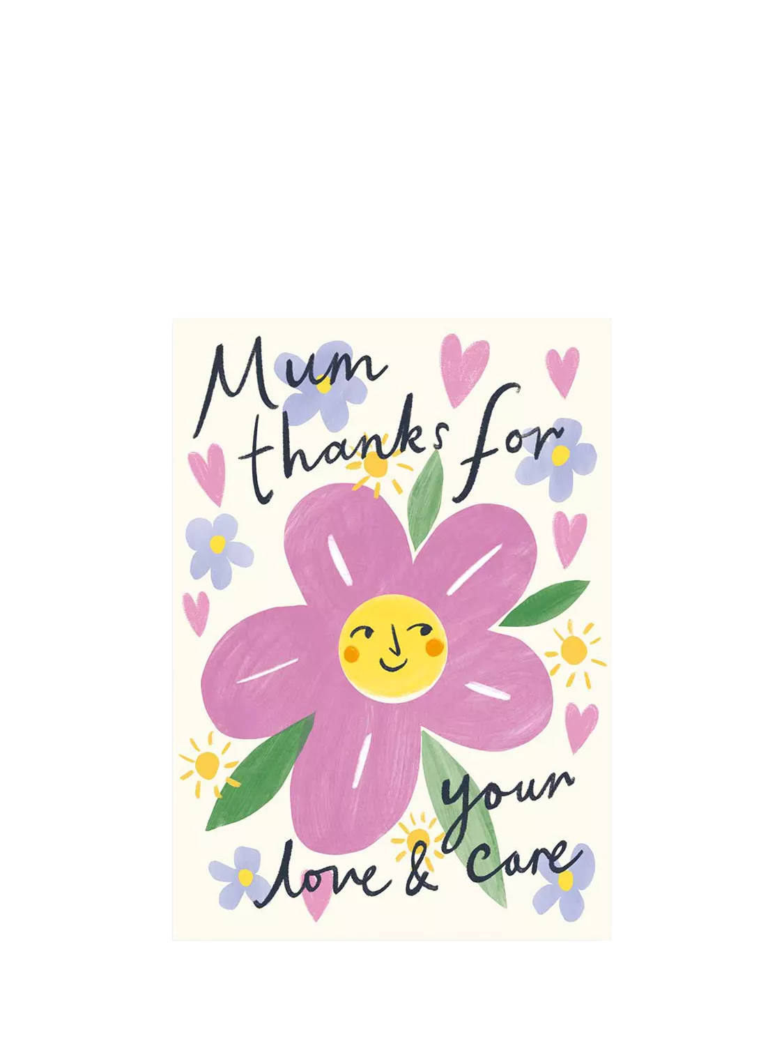 Kitty Kenda mum birthday card with flower design, UK version