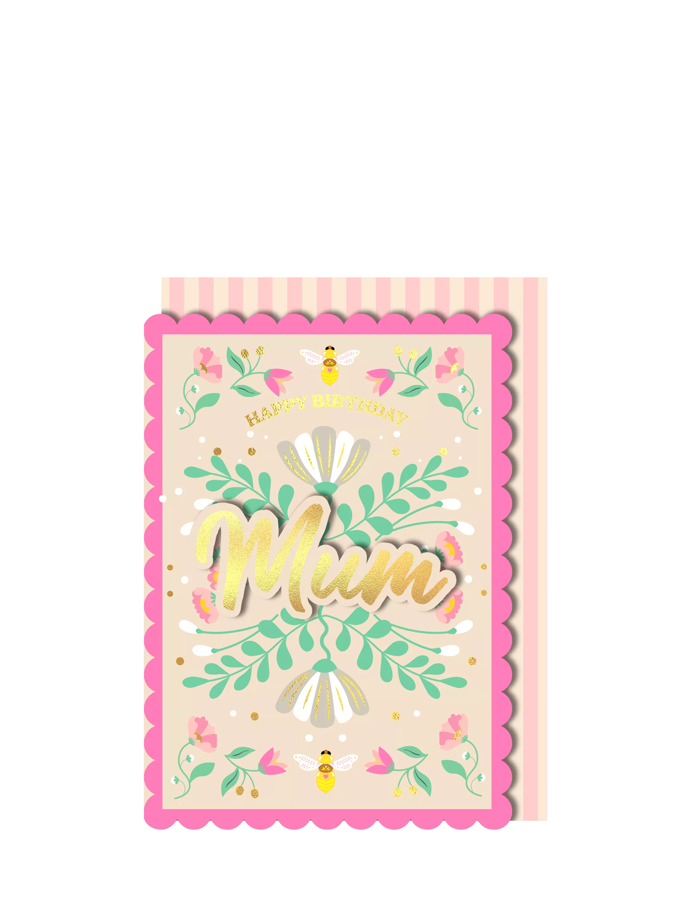 Tache Crafts flowers mum birthday card with envelope - British product