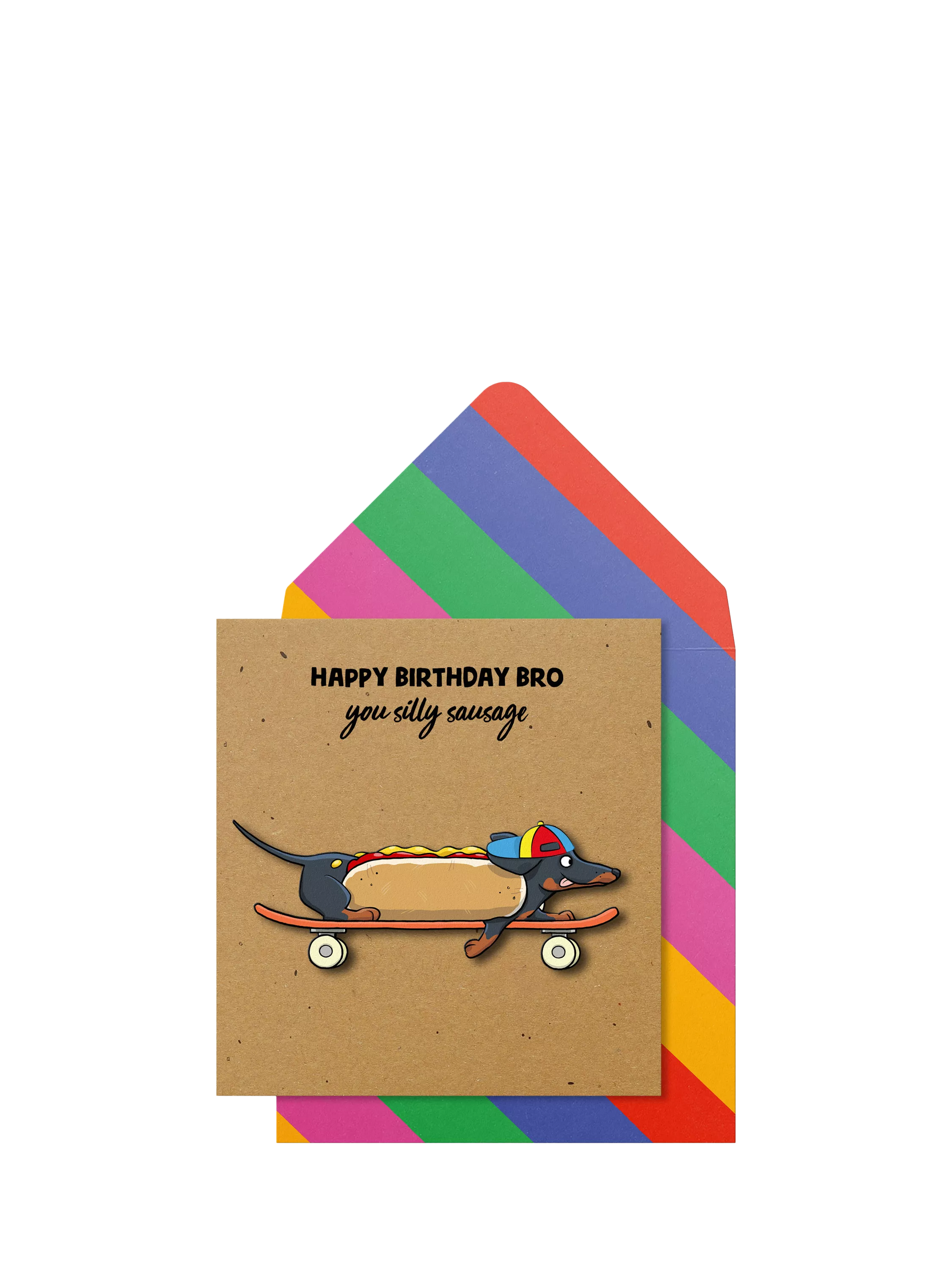 Tache Crafts Silly Sausage hot dog birthday card, imported from the UK