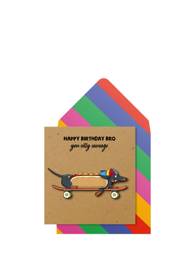 John Lewis Tache Crafts Silly Sausage Hot Dog Brother Birthday Card- Buy online at McGrocer