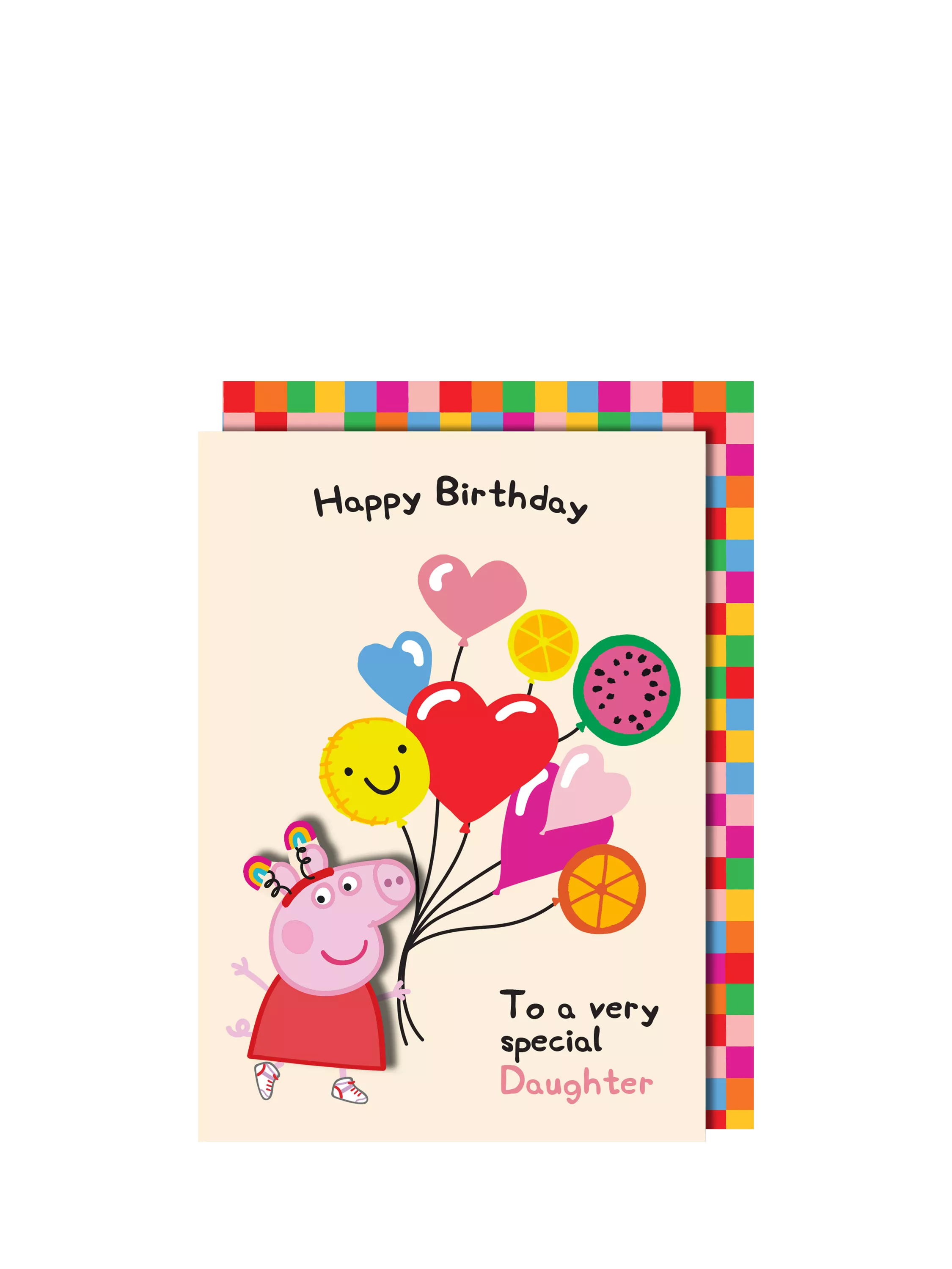 Tache Crafts Peppa Pig with balloons daughter birthday card - British product