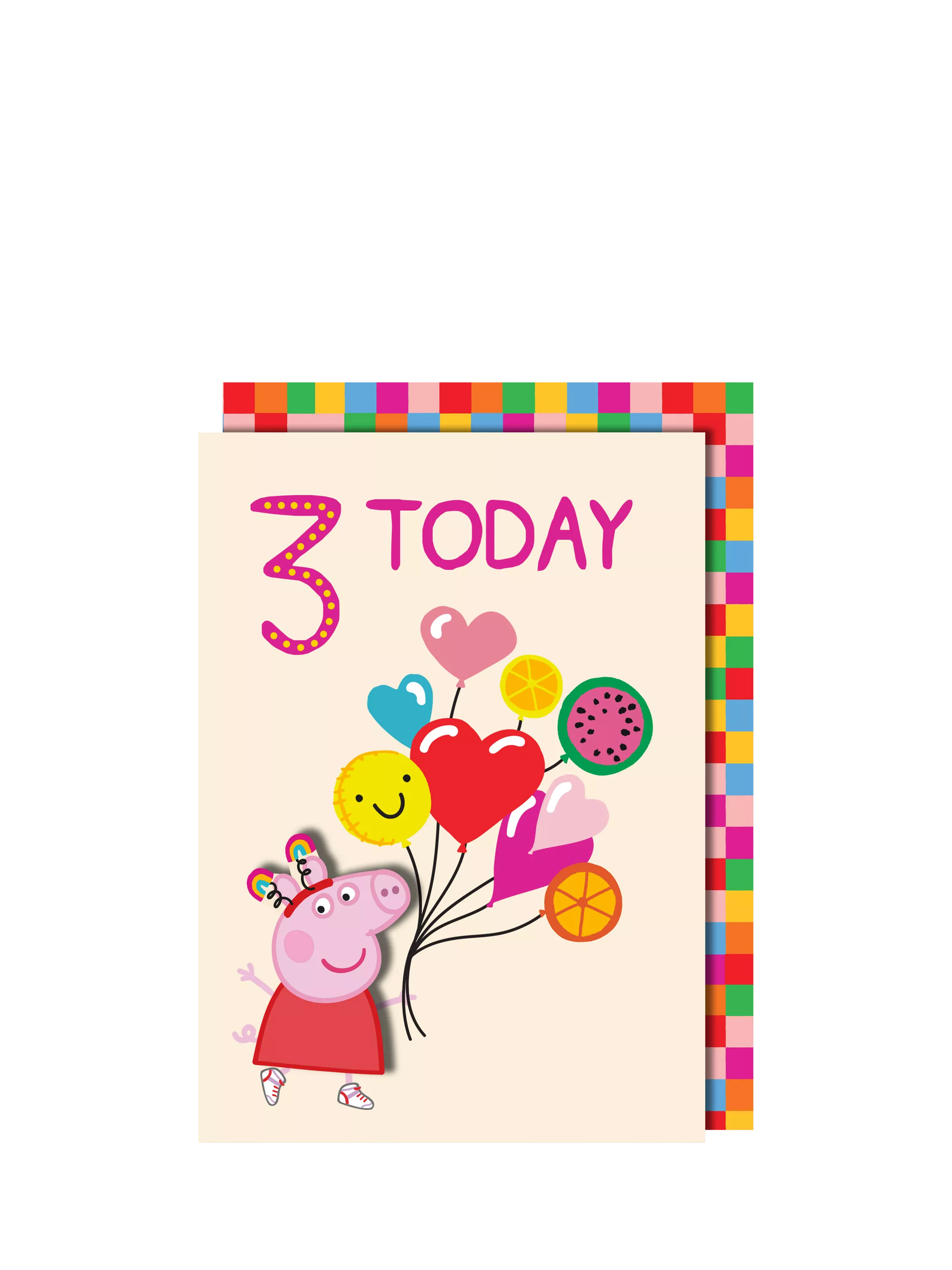 Tache Crafts Peppa Pig 3rd birthday card, imported from the UK