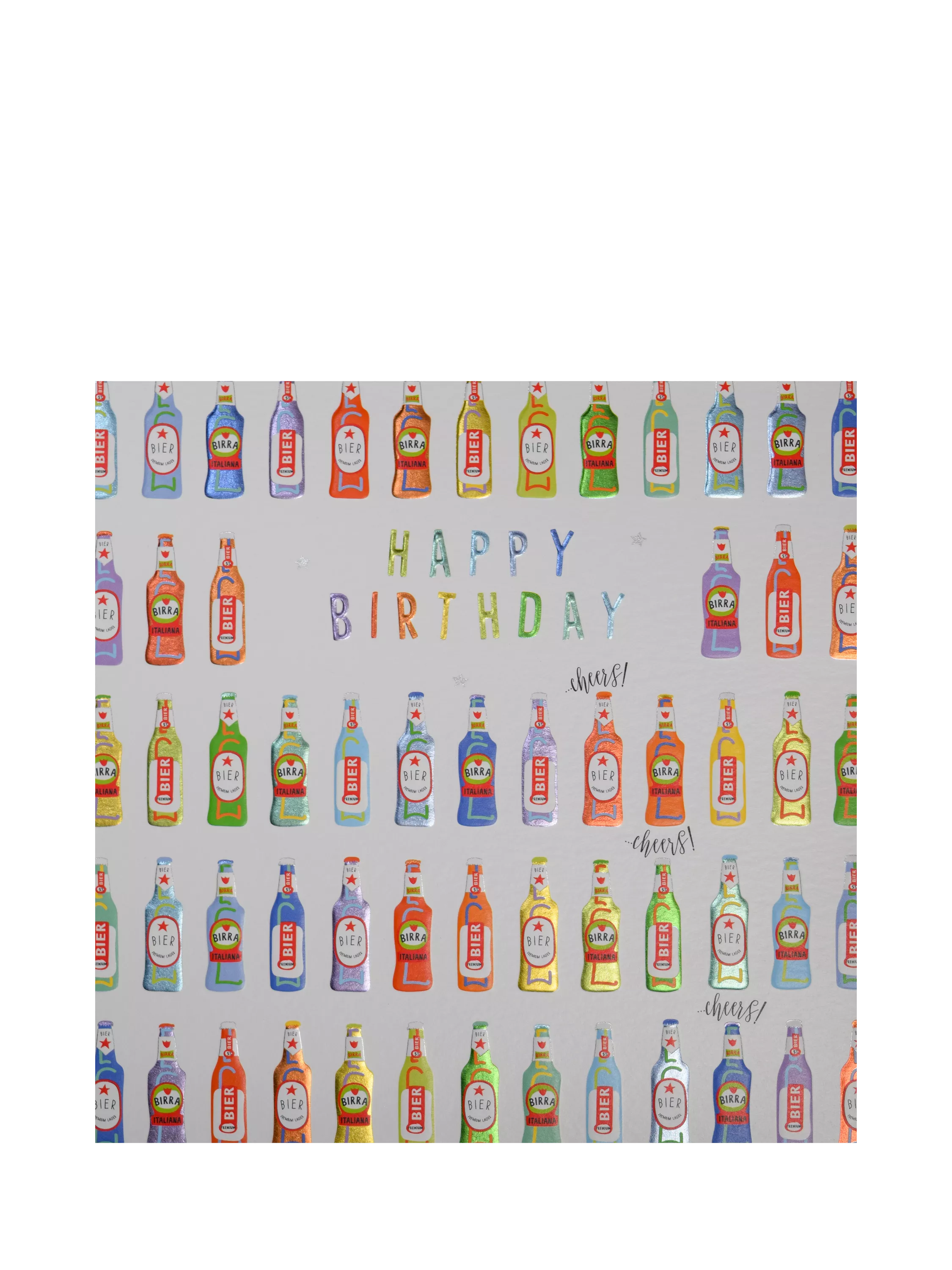 Wendy Jones Blackett beer bottles birthday card (British brand)