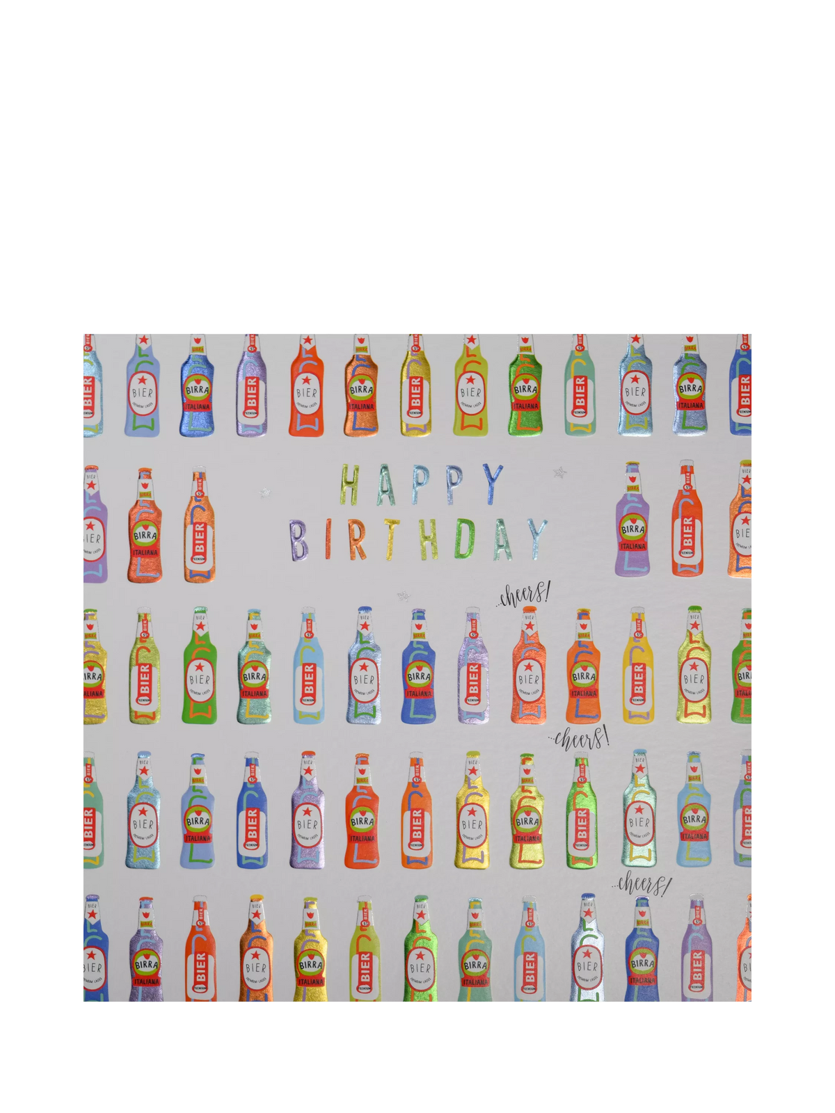Wendy Jones Blackett beer bottles birthday card (British brand)