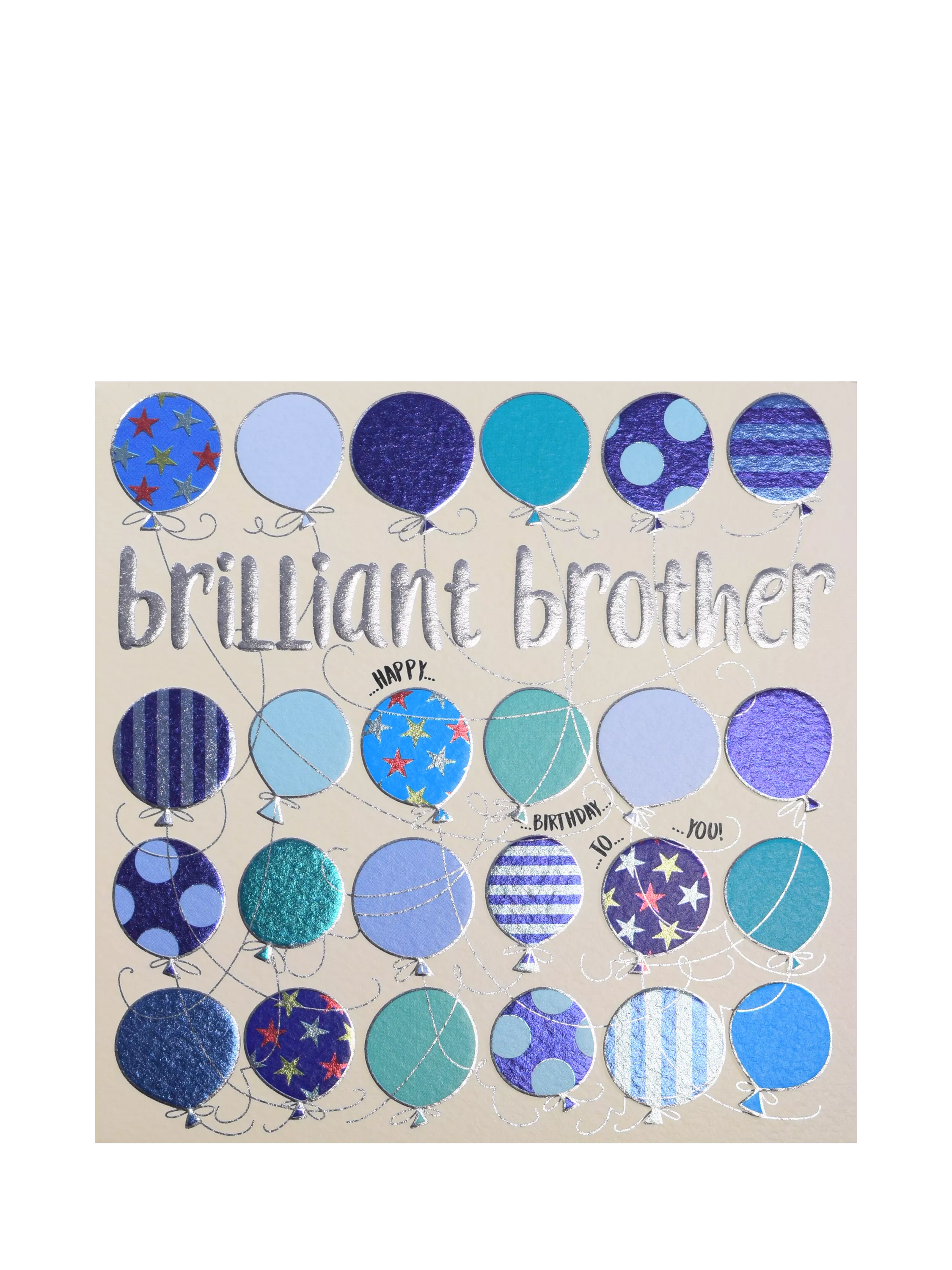 Wendy Jones Blackett birthday card for brother 130x130mm, imported from the UK