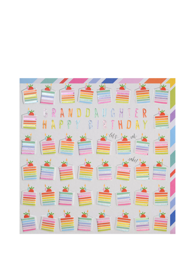 John Lewis Wendy Jones Blackett Rainbow Cake Granddaughter Birthday Card Square Greetings Card 165mm x 165mm- Buy online at McGrocer