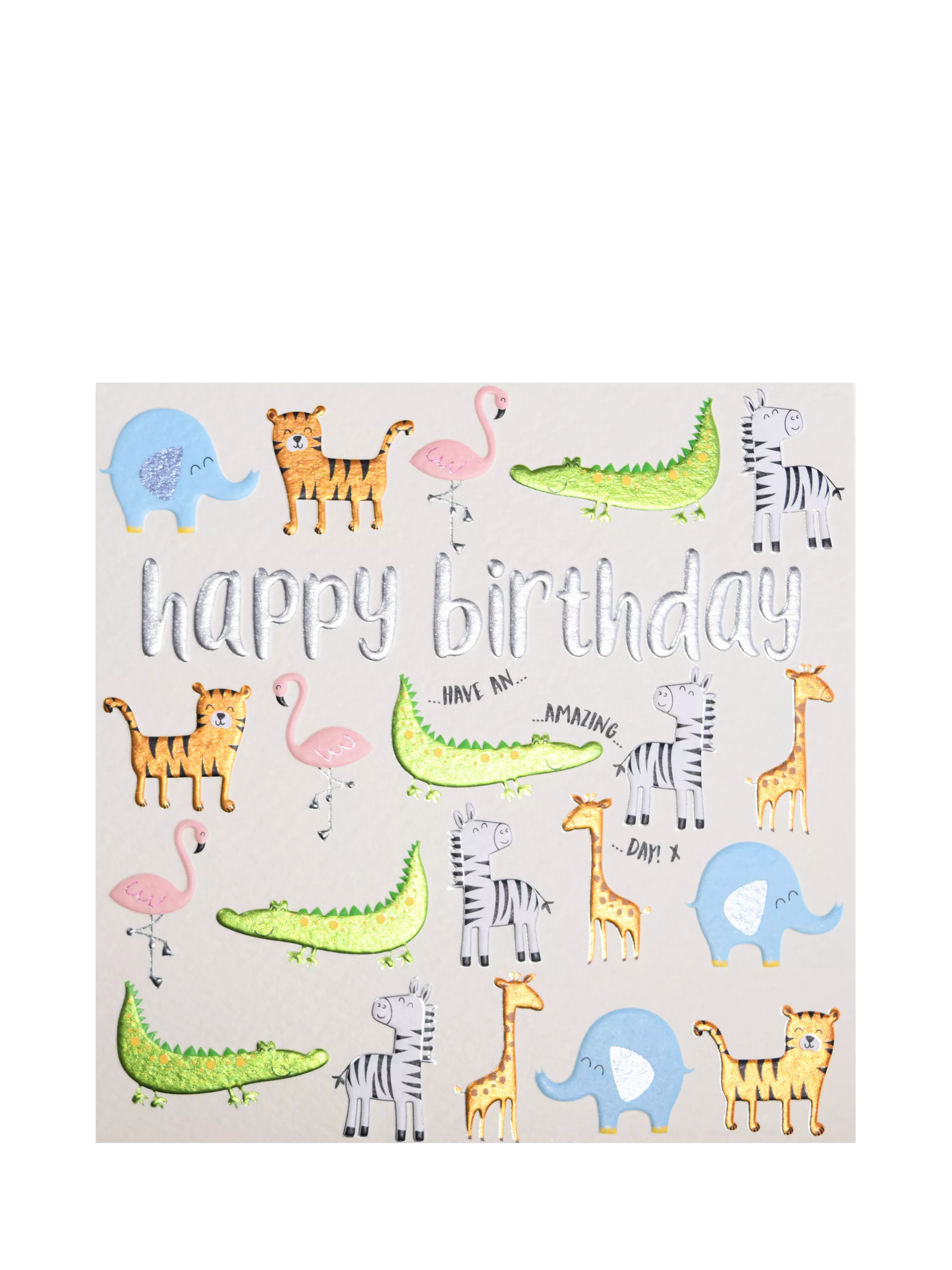 Wendy Jones Blackett safari animals birthday card, imported from the UK