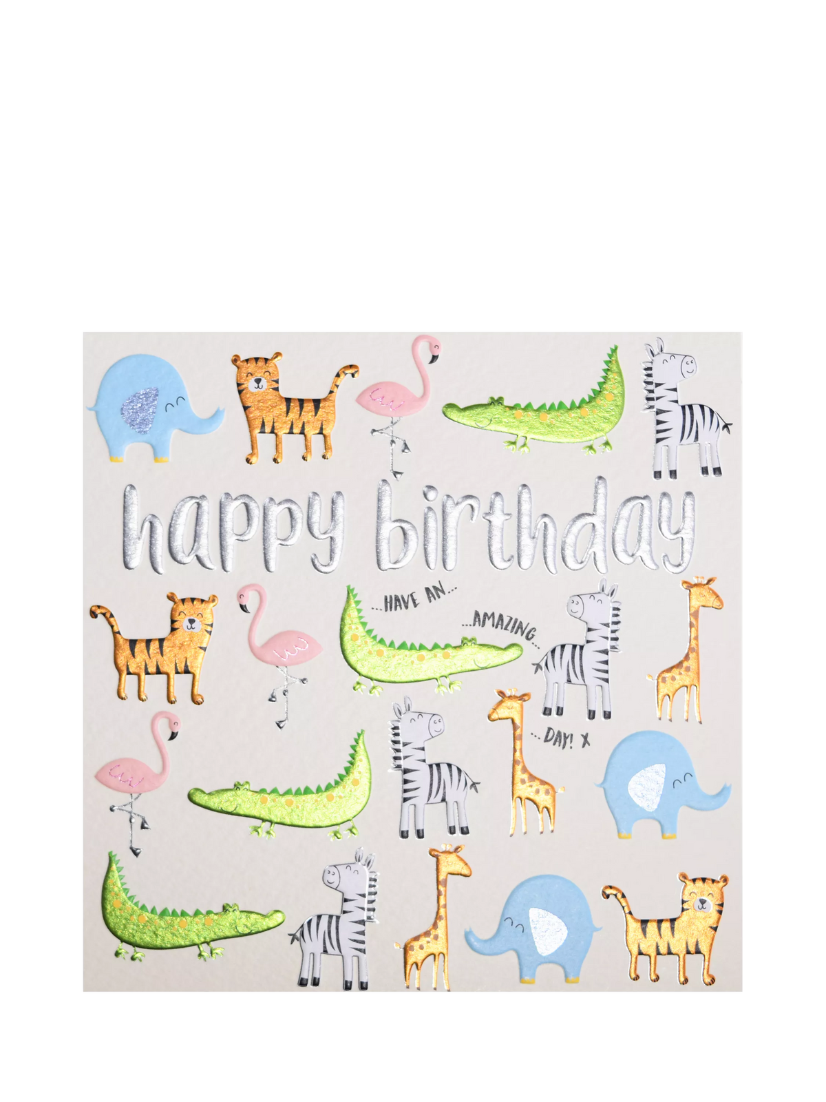 Wendy Jones Blackett safari animals birthday card, imported from the UK