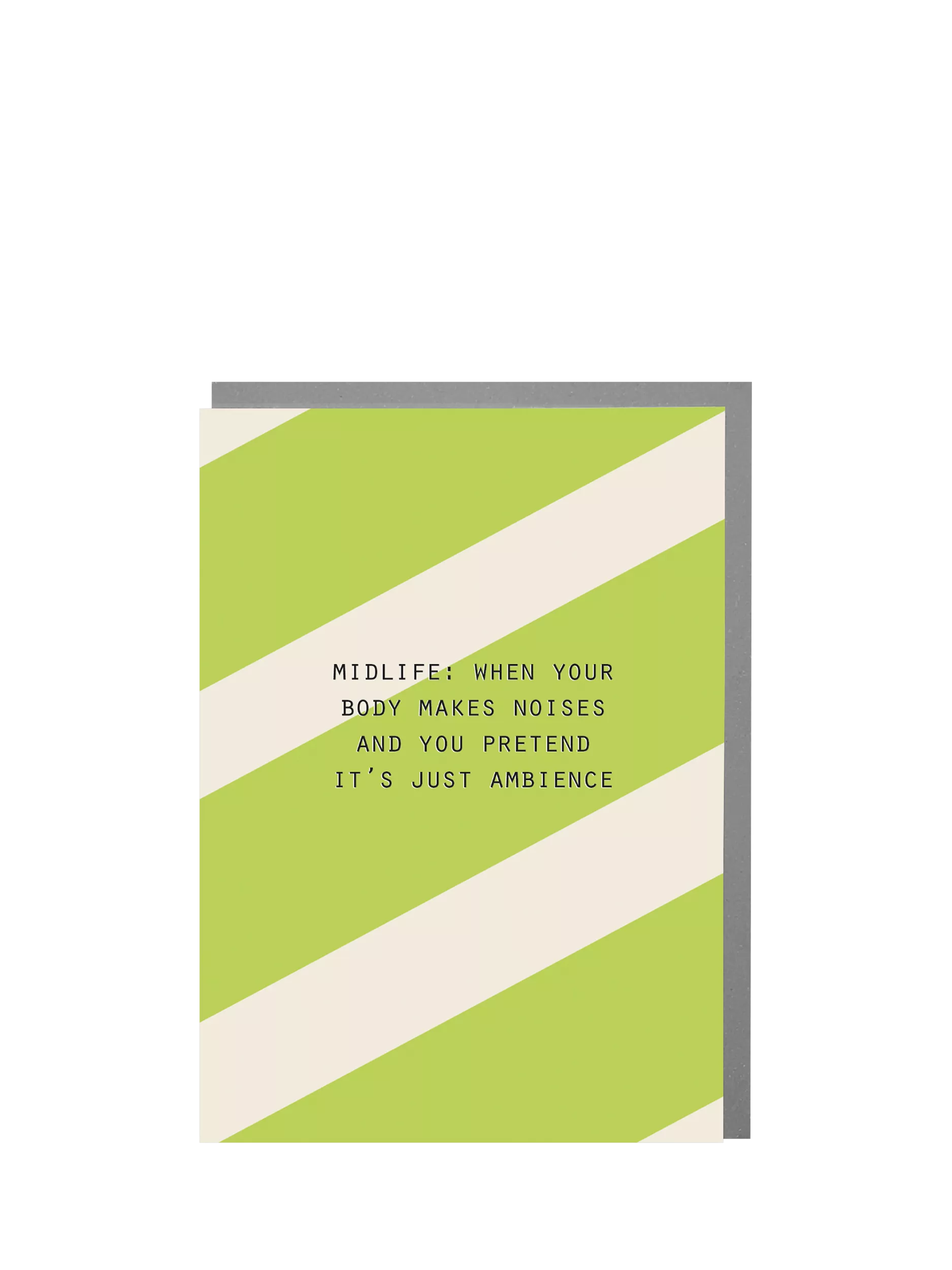 Lola Design midlife noises birthday card imported from the UK