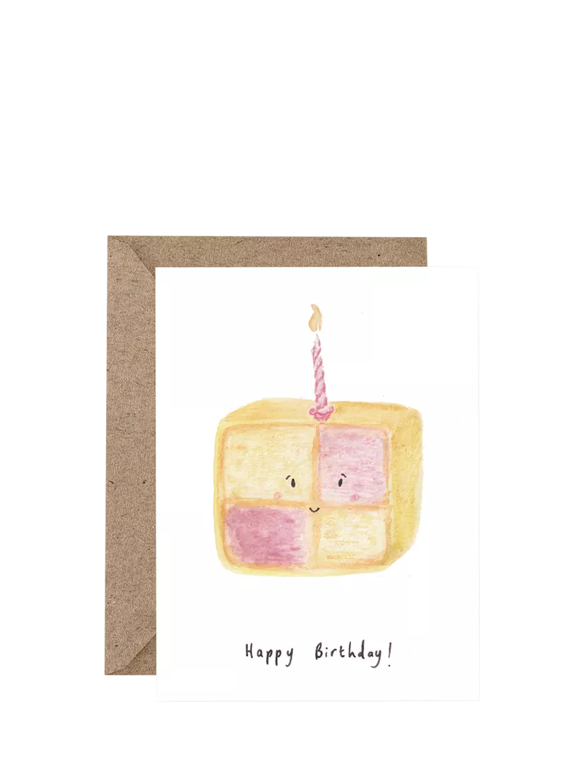 Western Sketch Battenburg birthday card, UK version