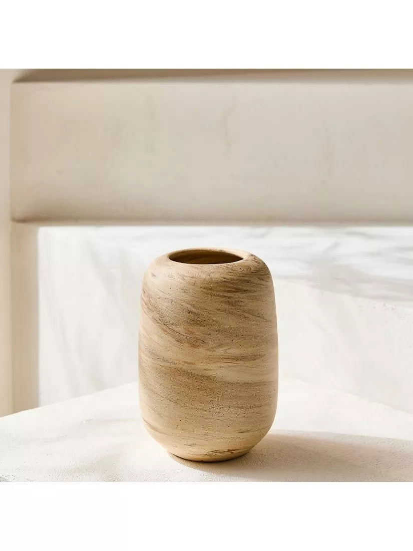 West Elm small marbled ceramic vase H18cm - British product