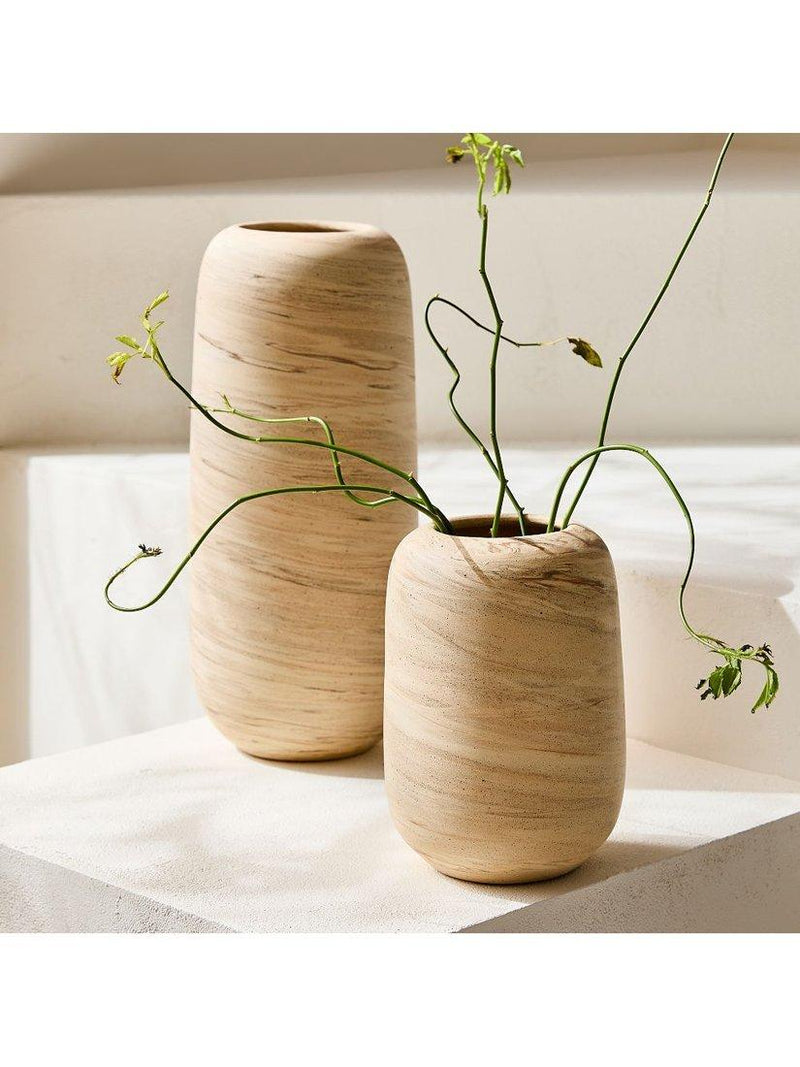 West Elm small marbled ceramic vase H18cm - British product