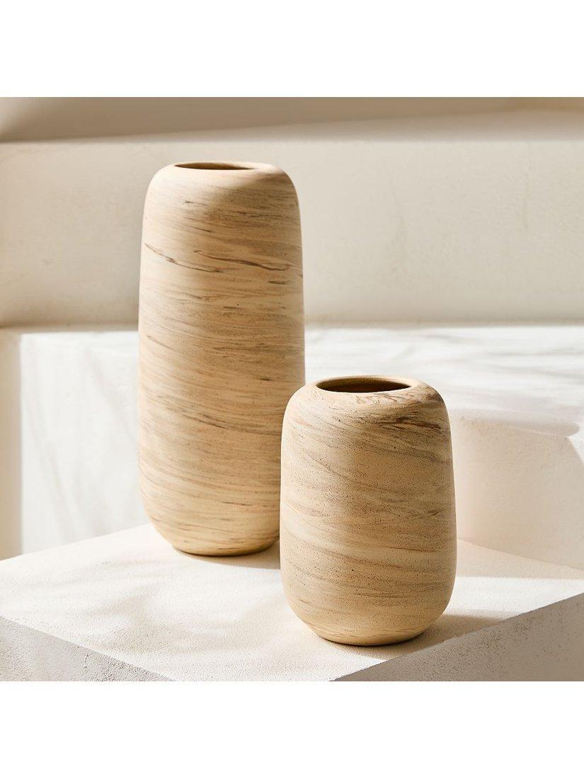 West Elm small marbled ceramic vase H18cm - British product