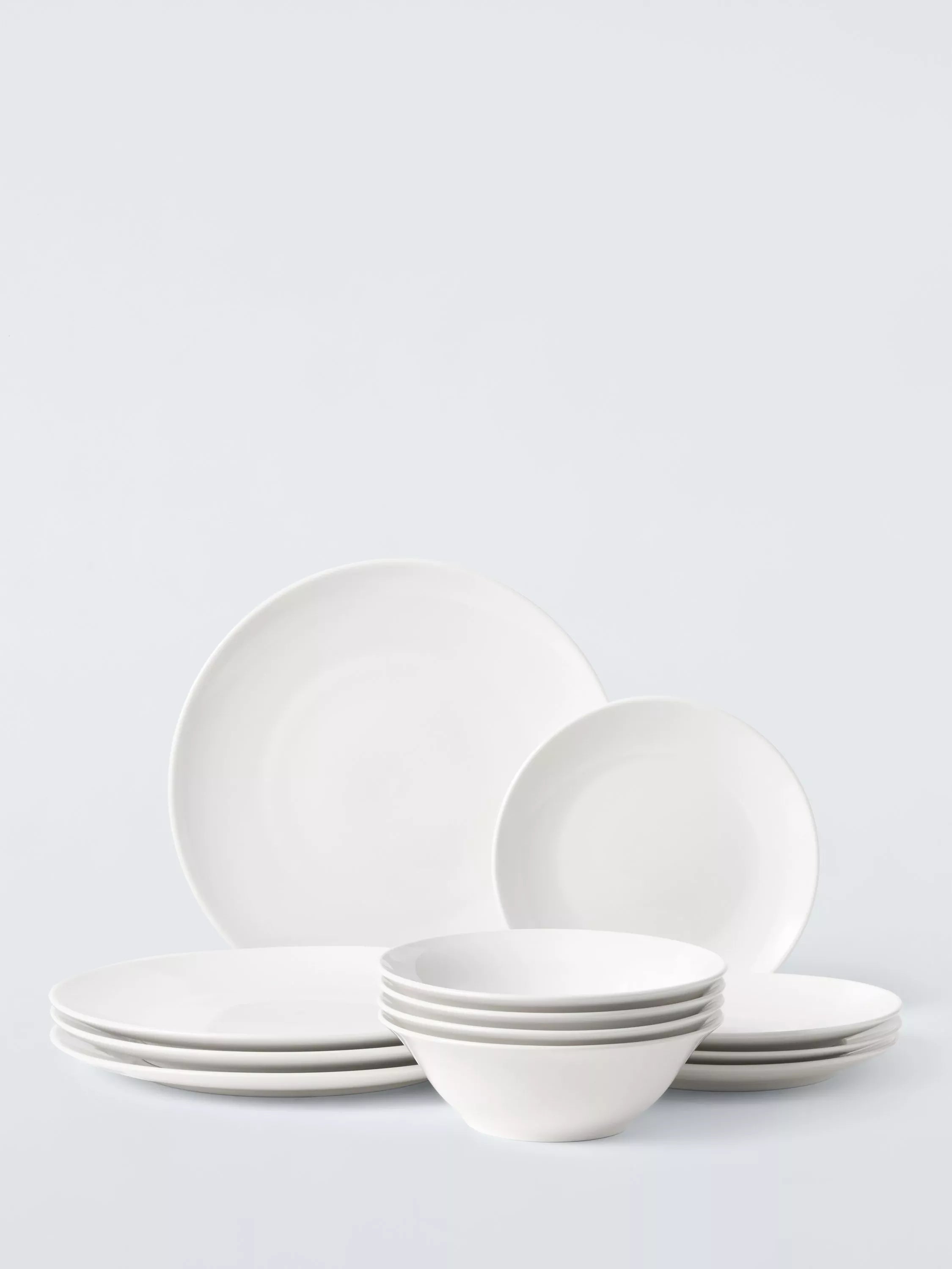 John Lewis 12 piece white porcelain dinnerware set, UK version